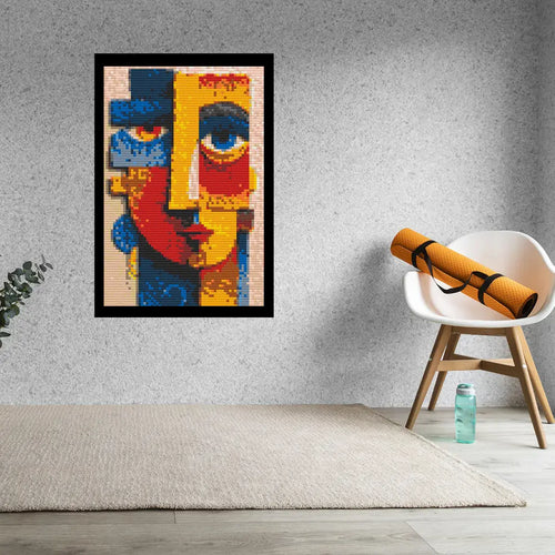 Abstract Face Bricked Mosaic Home Decor 20x30" - Memobrick