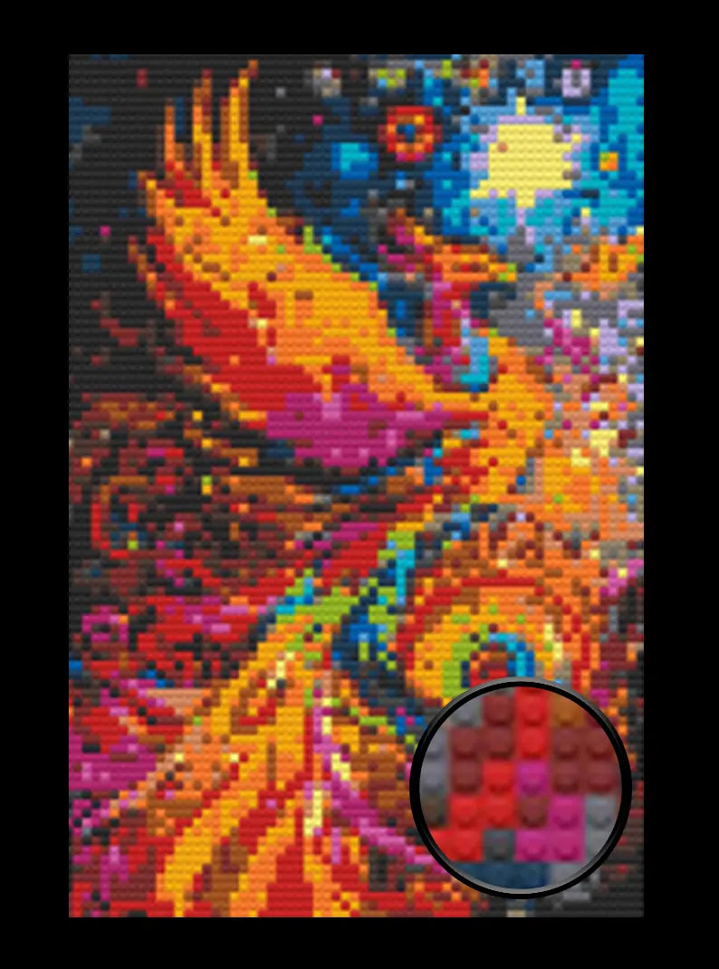 Abstract Phoenix  Bricked Mosaic Home Decor 20x30"