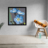 Blue Flax Flower Home decoration Bricked Mosaic Portrait 16x16" — photo 2