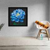 Blue Peony Flower Home decoration Bricked Mosaic Portrait 16x16" — photo 2