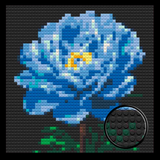 Blue Peony Flower Home decoration Bricked Mosaic Portrait 16x16" — photo 1