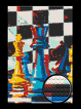 Chess Pieces Bricked Mosaic Home Decor 20x30" — photo 1