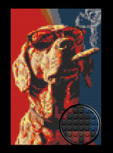 Cool Smoking Dog Bricked Mosaic Home Decor 20x30" — photo 1