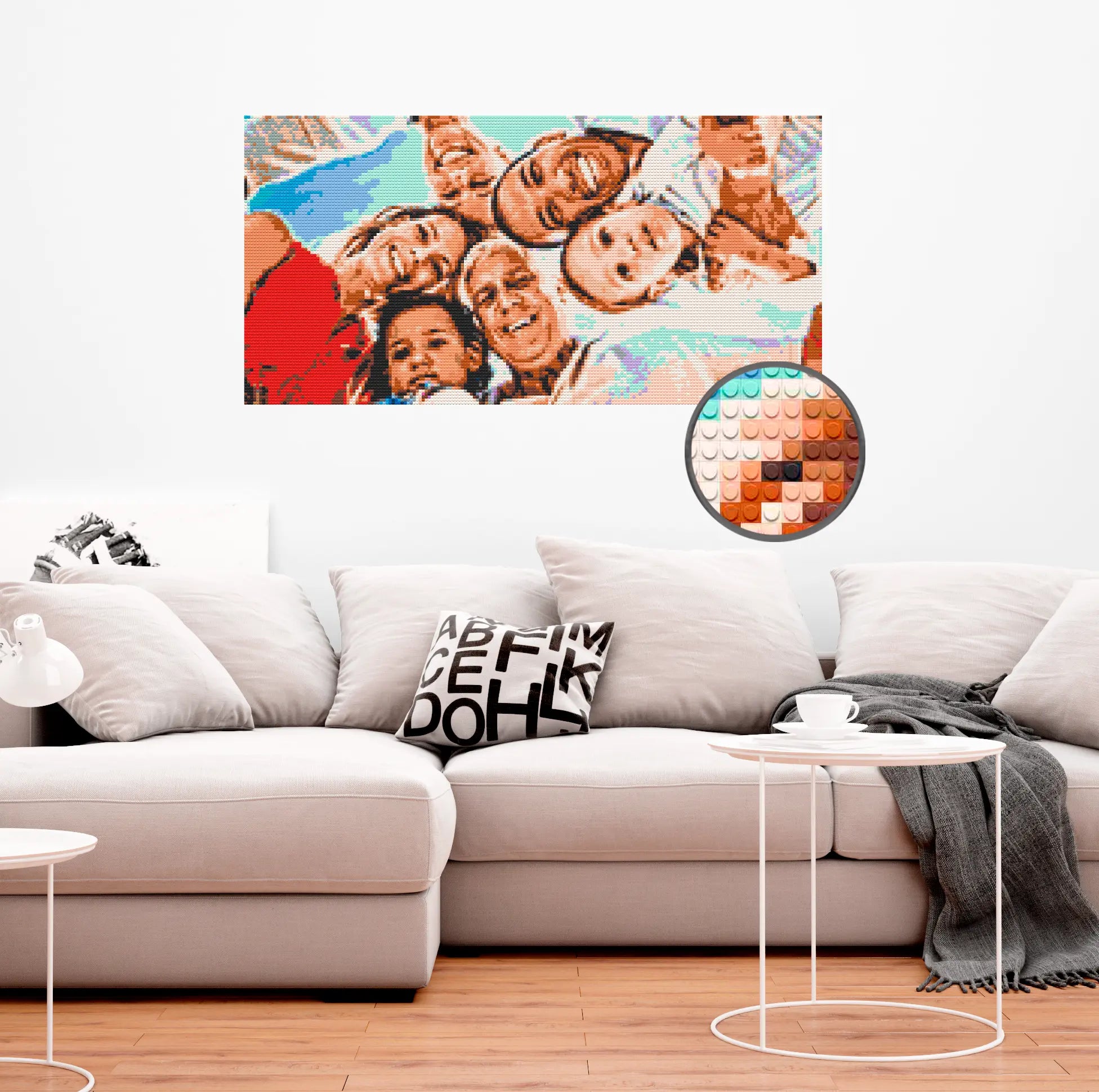 Custom Bricked Mosaic Portrait 60x30" Memobrick