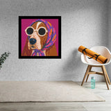 Dog with Sunglasses Home Decor Bricked Mosaic Portrait 20x20 — photo 2