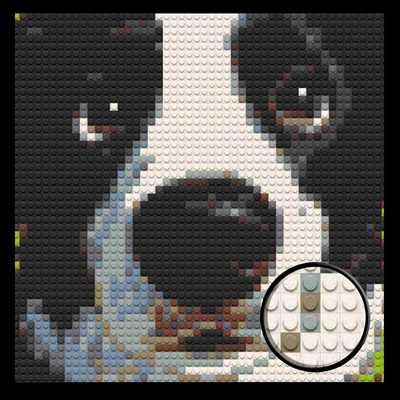 Doggy Eyes Home decoration Bricked Mosaic Portrait 16x16"