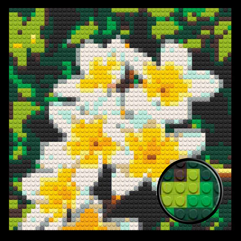 Frangipani Flower Home decoration Bricked Mosaic Portrait 16x16