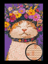 Flower Cat Bricked Mosaic Home Decor 20x30" — photo 1