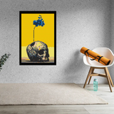 Flower on Skull Bricked Mosaic Home Decor 20x30" — photo 2