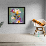 Freesia Flower Home decoration Bricked Mosaic Portrait 16x16" — photo 2