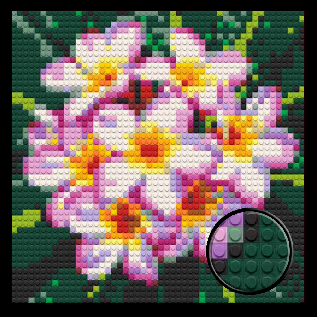 Pink Frangipani Flower Home decoration Bricked Mosaic Portrait 16x16