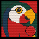 Parrot Abstract Selfie Home decoration Bricked Mosaic Portrait 16x16" — photo 1