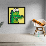 Shocked Crocodile Home decoration Bricked Mosaic Portrait 16x16" — photo 2