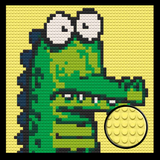 Shocked Crocodile Home decoration Bricked Mosaic Portrait 16x16" — photo 1
