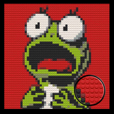 Shocked Frog Home decoration Bricked Mosaic Portrait 16x16" — photo 1