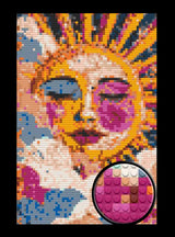 Sun Face Abstract Bricked Mosaic Home Decor 20x30" — photo 1