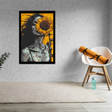Sunflower Girl Bricked Mosaic Home Decor 20x30" — photo 2