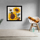 Sunflower with Bee Home decoration Bricked Mosaic Portrait 16x16" — photo 2