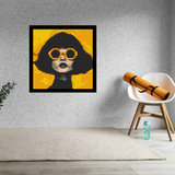 Woman with Yellow Glasses Home decoration Bricked Mosaic Portrait 16x16" — photo 2