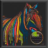 Colorful Zebra Art Piece Home Wall Decor Bricked Mosaic Portrait 30x30" — photo 1