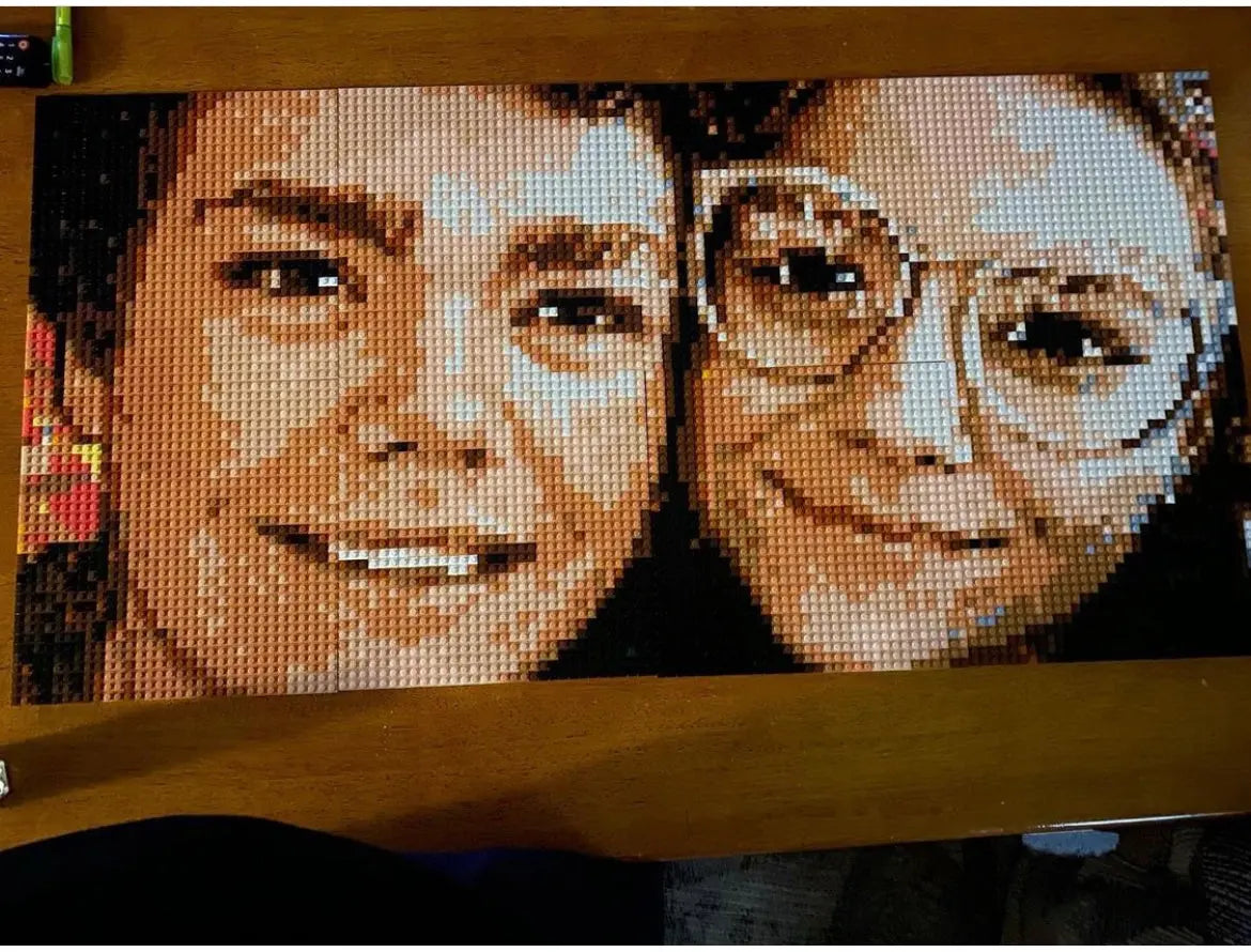 Custom Bricked Mosaic Portrait 40x30" - Memobrick