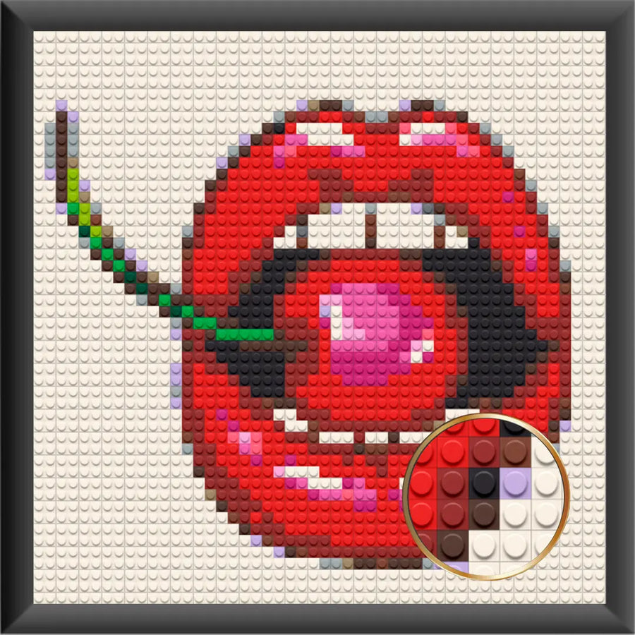 Love Kiss Art -  Home Decor Art Piece Bricked Mosaic 16x16"